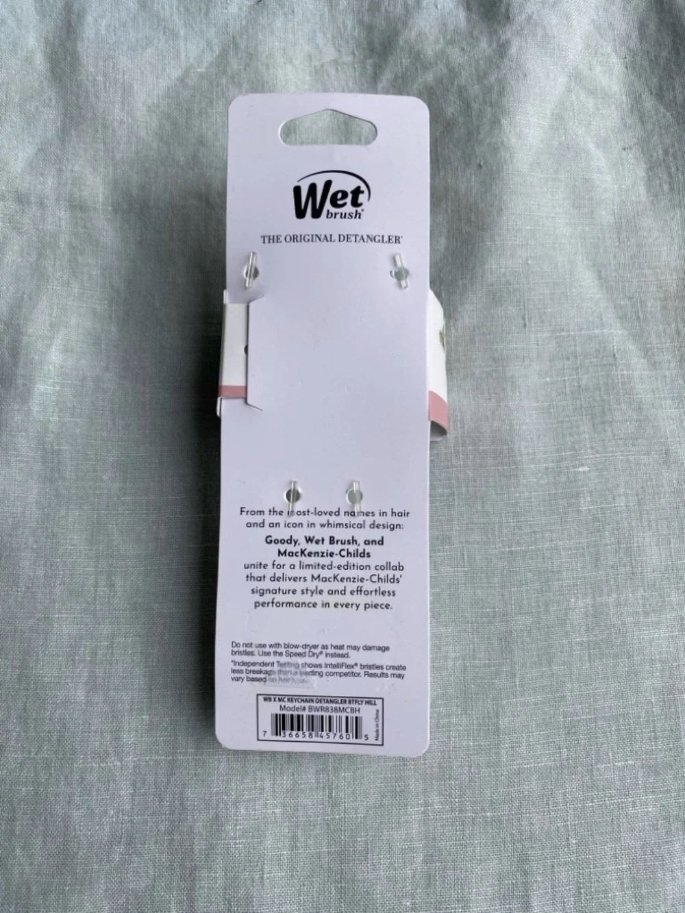 NWT Wet Brush x MacKenzie-Childs Butterfly Hill keychain detangler hair brush